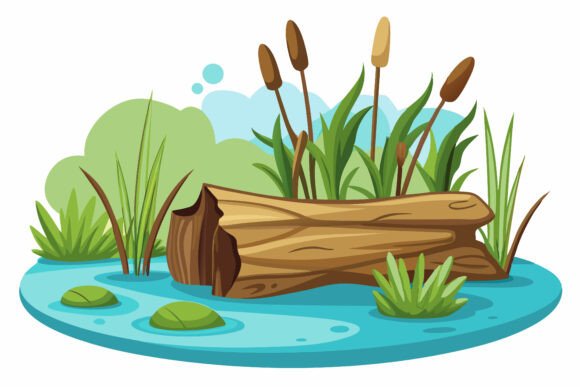 Bringing Nature to Digital Design: The Moss on the Stump in Marsh Illustration Collection