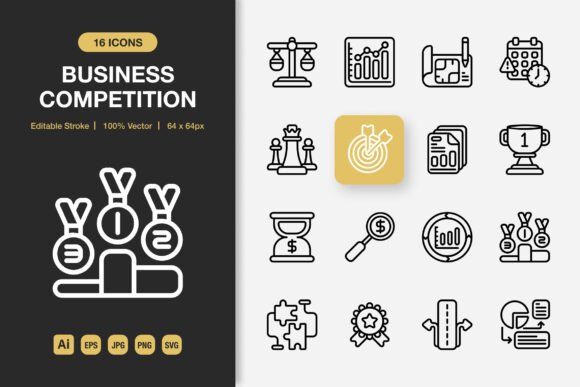 Business Competition Outline Icons: A Visual Toolkit for Modern Projects