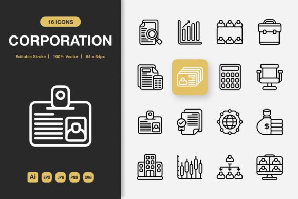 Corporation Outline Icons: A Process-Driven Design Asset for Modern Workflows