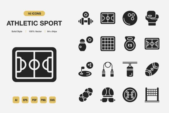 Elevate Your Projects with Athletic Sport Solid Icons