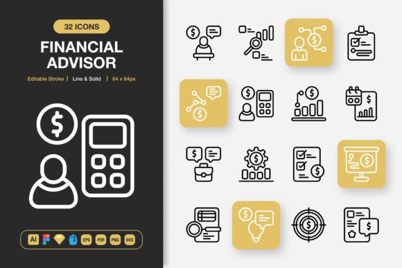 Elevating Your Projects with Financial Advisor Icons