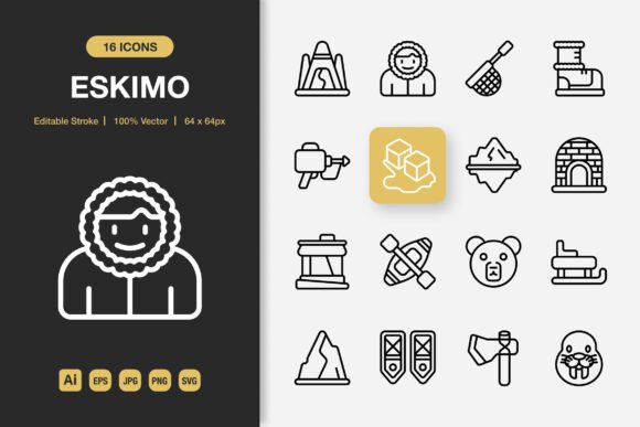 Eskimo Outline Icons: Elevating Your Projects with Minimalist Design