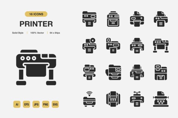 Printer Solid Icons: A Minimalist Set That Elevates Your Visual Communication