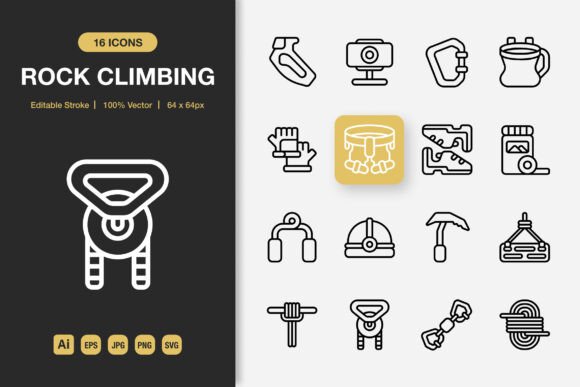 Rock Climbing Outline Icons: A Visual Toolkit for Modern Projects