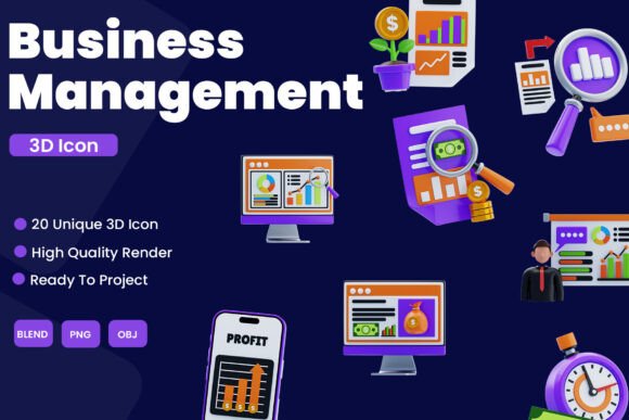 The Business Management 3D Icon Pack: Elevating Your Professional Visual Communication