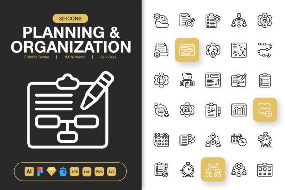 The Strategic Power of Planning and Organizing Icons for Modern Projects